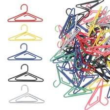 50 Pcs Metal Paper Clips Creative Mini Clothes Hanger Bookmark Paper Clamp