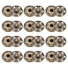 50 Set Sew-on Snap Buttons 25mm Metal Snap Fastener Buttons Bronze