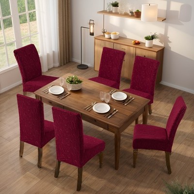 4/6 elastic leaf pattern chair covers for restaurant decoration and protection