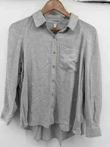 Gentle Fawn Heather Gray Button-Up Relaxed Shirt