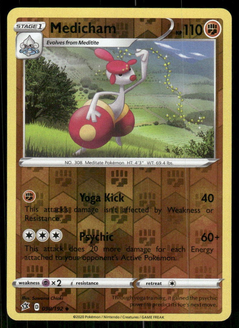 Medicham SWSH02: Rebel Clash [098/192] Uncommon Reverse Holofoil NM Pokemon