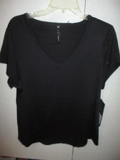 NWT 90 Degree By Reflex Black short sleeve v-neck top size XL