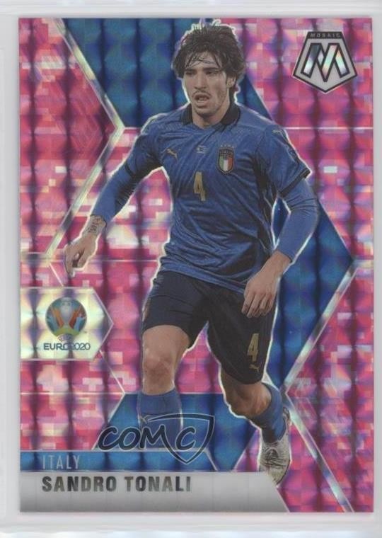 2021 Panini Mosaic UEFA Euro 2020 Pink Camo Prizm Sandro Tonali #133 0en0