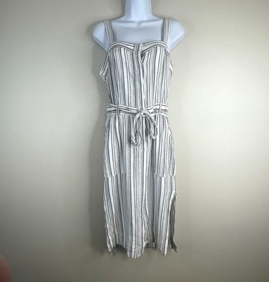 Splendid Dress Small Womens Linen Blend Striped Sundress Vacation Travel Swiftie