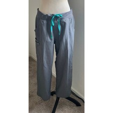 FIGS Kade Cargo Scrub Pants Light Gray Jogger Scrub Medical Workwear Pants Large