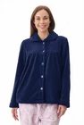 Womens Givoni Navy Blue Button Up Luxury Fleece Winter Bed Jacket Lounge Wear 72