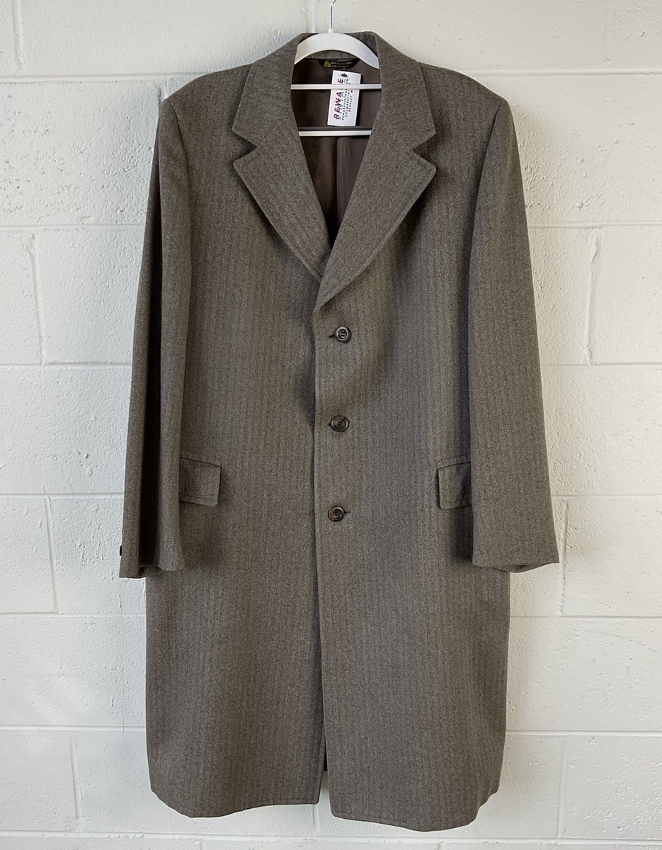 Vintage Capper & Capper Wool Trench Overcoat Sz L Academia 60s 70s