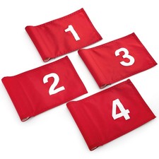 4Pcs Numbered Golf Flag with Tube Inserted, Fade-Resistant 420D Nylon Mini Putti