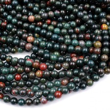 Real Genuine Bloodstone 4mm 6mm 8mm 10mm Round Beads Natural Bloodstone 15.5inch