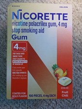 Nicorette Gum-4mg-Fruit Chill-100ct-Exp:05/2028-BRAND NEW/UNOPENED