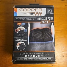 Copper Fit Unisex Rapid Relief Back Support Brace, One Size Fits Most.