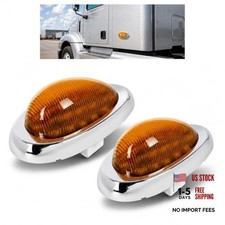 2 Pack 6 Inch Amber LED Side Marker Turn Signal Lights, 15 LED Oval 2Pcs