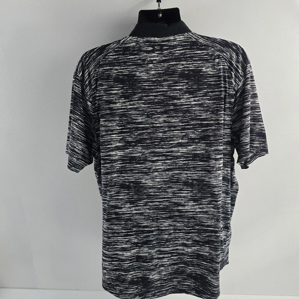 Under Armour XXL Iso-Chill Polo Shirt Men's Black White Patterned Golf - Image 3 of 4