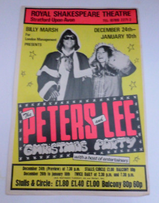 Peters And Lee Stratford Upon Avon Christmas Party Theatre Flyer 1975