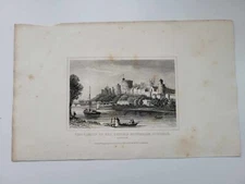 Vintage Antique Engraved Print 1850 Curiosities Windsor Castle Berkshire
