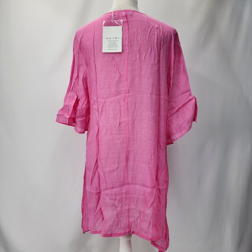 BELONGSCI Womens Medium Semi Sheer Beach Cover Up V-Neck Bell Sleeve Shift Dress - Picture 8 of 12