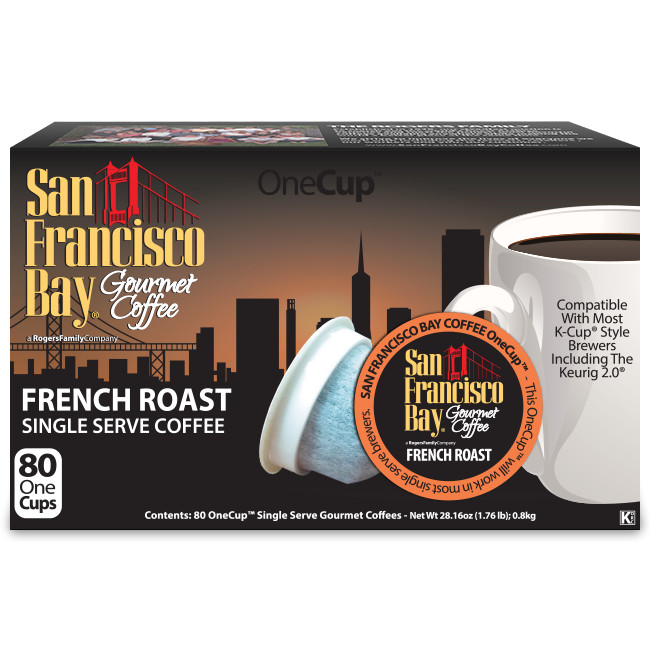 San Francisco Bay OneCup French Roast Coffee 80 to 320 Keurig K cups Pick Size 