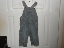 OshKosh B'Gosh Denim Striped Overalls Suspenders Toddler 18 Months