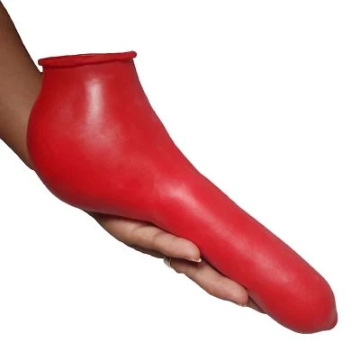 Latex Hoden Kondom aus Rubber in rot, Einheitsgröße