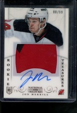 2013-14 PANINI NATIONAL TREASURES JON MERRILL 170 ROOKIE PATCH AUTO 88/99 DEVILS