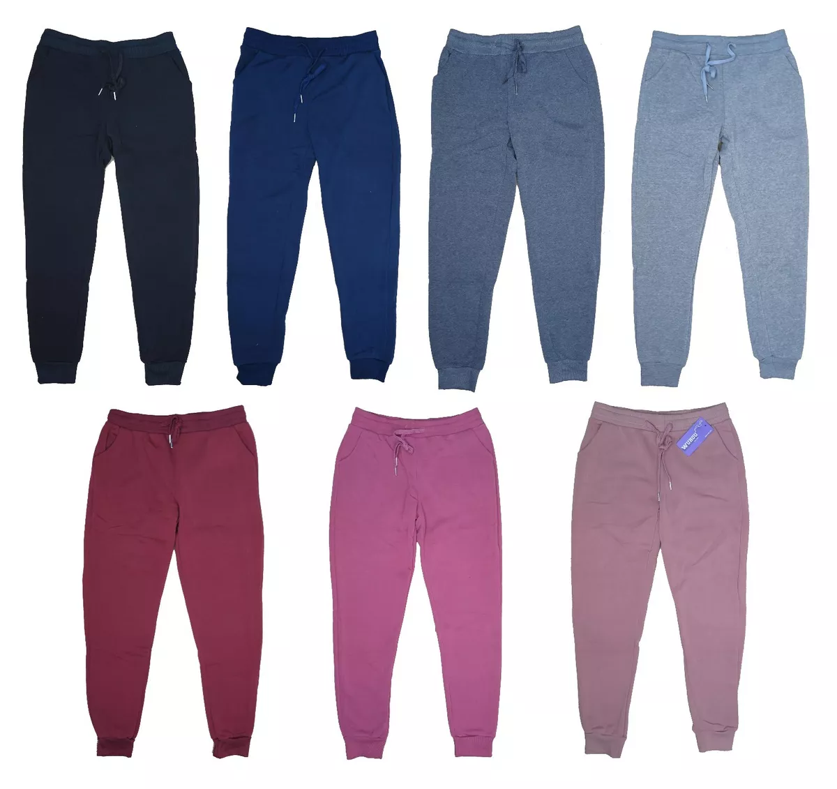 Women's Fleece Lounge Pants Cotton Sweatpants w/ Pockets Cuffed