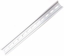 1 Piece DIN Rail Slotted Aluminum RoHS 12" Inches Long 35mm 7.5mm T&G