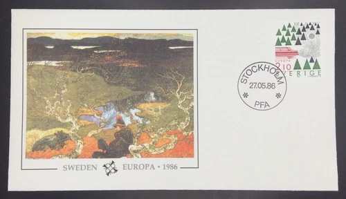 Sweden, EUROPA 1986 - Beautiful Landscapes of Europe Set FDC