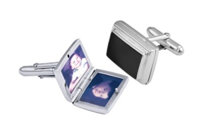 Onyx Locket Cufflinks 925 Hallmarked Sterling Silver