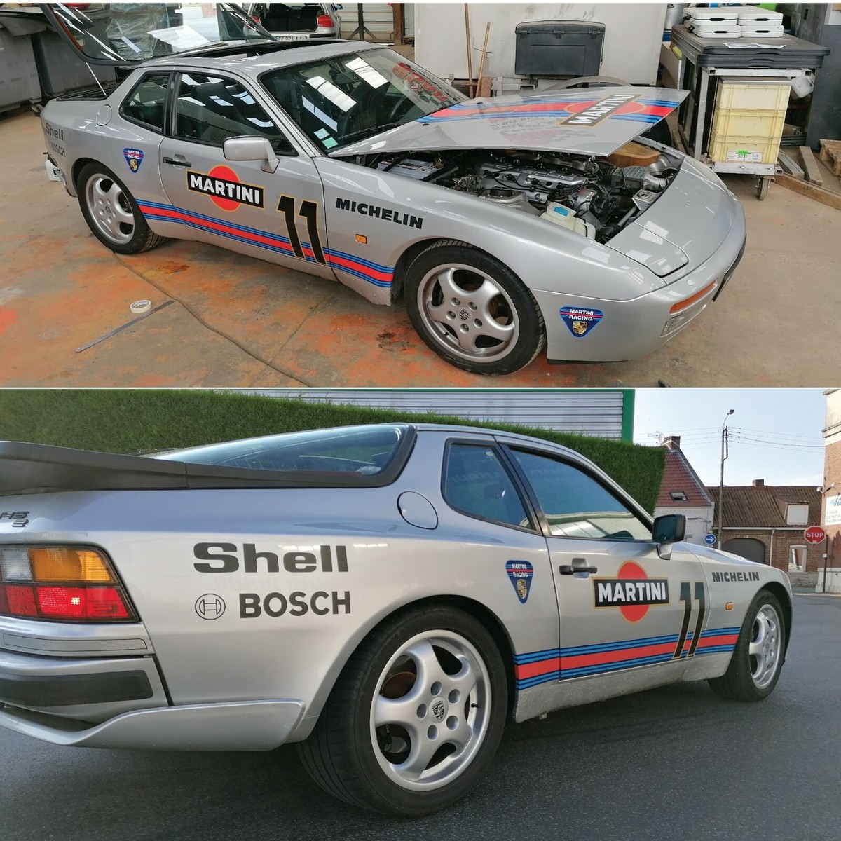 Sticker Kit Compatible With Porsche 944 & 924 Martini Racing Le Mans Stripe + Race Number of Your Choice - UK