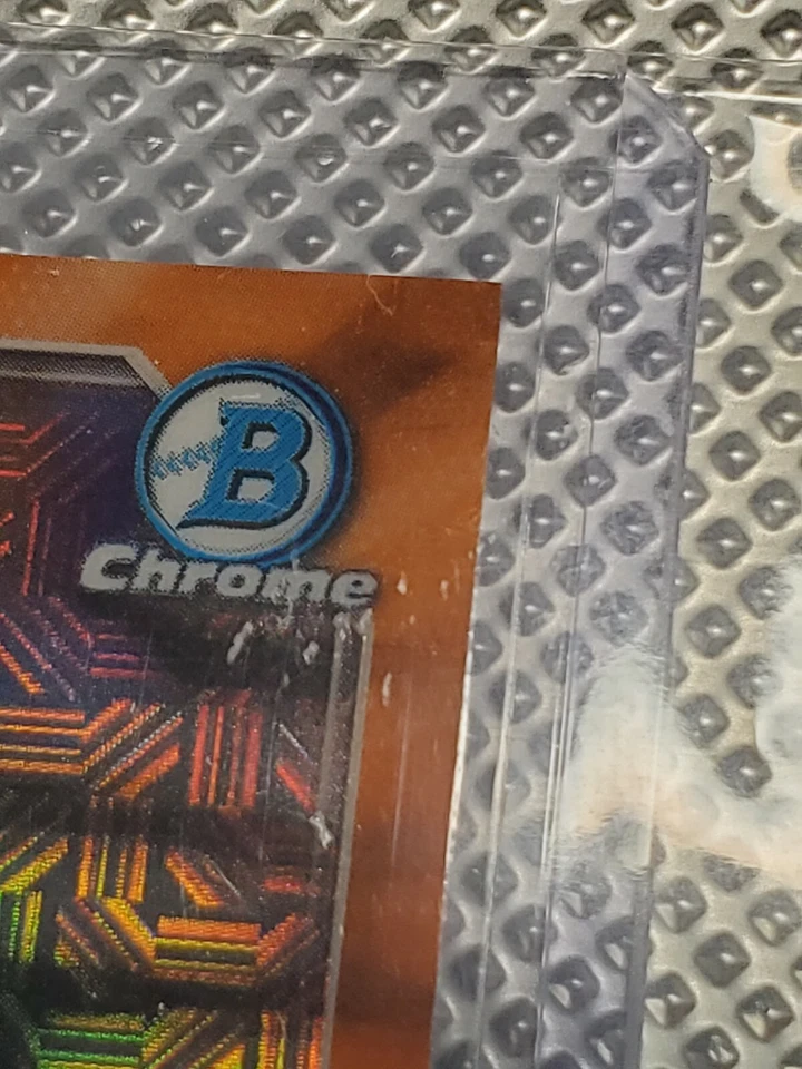 2018 Bowman Chrome Orange Refractor Dominic Smith RC AUTO /25 Rookie Card - Image 4 of 4