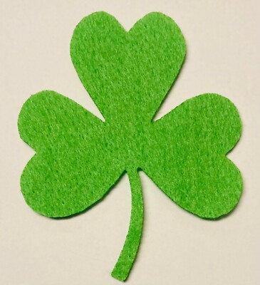 2 x Kleeblatt Filz Stücke Stickerei Handwerk 3'' - 8'' hoch Irish St Patricks Day