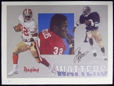 Ricky Watters San Francisco 49ers Signed 18x24 Lithograph JSA Authenticated