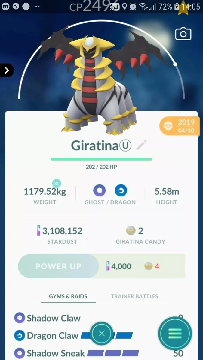 Shiny Giratina ( Altered Forme ) Pokemon Trade Go