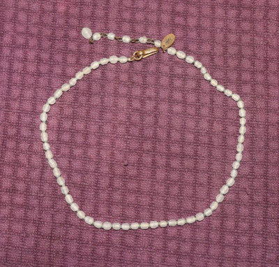 VTG 50s Signed MIRIAM HASKELL Dainty Glass TINY Baroque BEAD Choker Necklace 