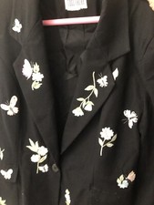 Women s Black Dress Coat Soft And Fully Lined.With Matching Short Sleeve Top.