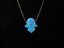 thumbnail 1 - Original Blue Opal Hamsa Charm Pendant Gold Necklace on 14K Yellow Gold Chain