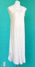 NWOT Delicates Ivory Floral Polyester Jacquard Lace Nightgown / Bridal Gown, S