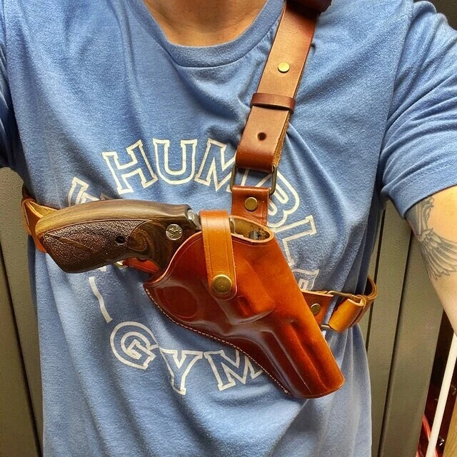 Leather Chest Holster For S&W Model 686 357 Mag - Genuine Leather - Right Hand - Image 2 of 4