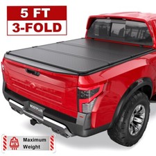 3 Fold 5ft Hard Solid Truck Bed Tonneau Cover For 2005-2026 Nissan Frontier