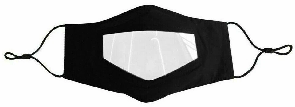 Women's Face Mask With Visible Lip Expression Clear Window Shield For Deaf Mute - Image 3 of 4
