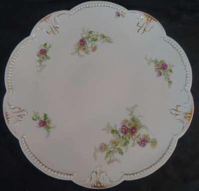 A. Klingenberg & Dwenger Limoges Pink & White Floral Charger Circa 1900 - 1910