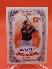 Kellum Clark 2021 Onyx Vintage Extended Baseball On Card Auto Blue Ink /400