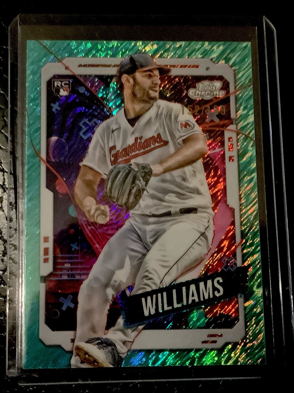 2024 Topps Cosmic Chrome Gavin Williams Aqua Equinox Refractor RC /199 Guardians