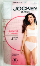New JOCKEY Elance 3 Pack FRENCH CUT PANTIES Briefs Size 6 M Breathe Comfort NWT