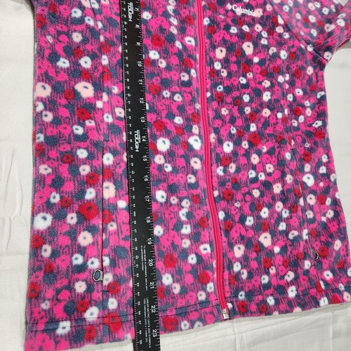 Columbia Benton Springs II Jacket Girls L 14-16 Printed Fleece Floral Geometric - Picture 4 of 10