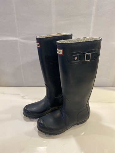 Hunter Alto Mate Botas de lluvia azul marino, goma, para mujer Talla 6M |  eBay