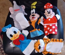 Disney Hand Puppets Minnie Mouse, Donald Duck, and Goofy Tiger Elephant