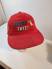 Vintage Mesh Snap back Trucker "Fetch This" Red hat/ cap