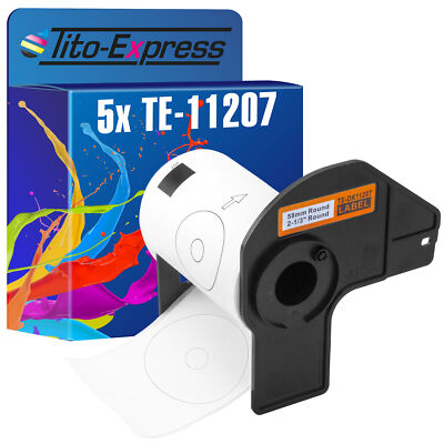 5x Etikett für Brother P-Touch DK-11207 58x58mm QL 1050 QL 1050 N QL 1060 N