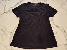 Cherokee Vitality Electra Scrub Top Women's Medium Black Medical Stretch V Neck